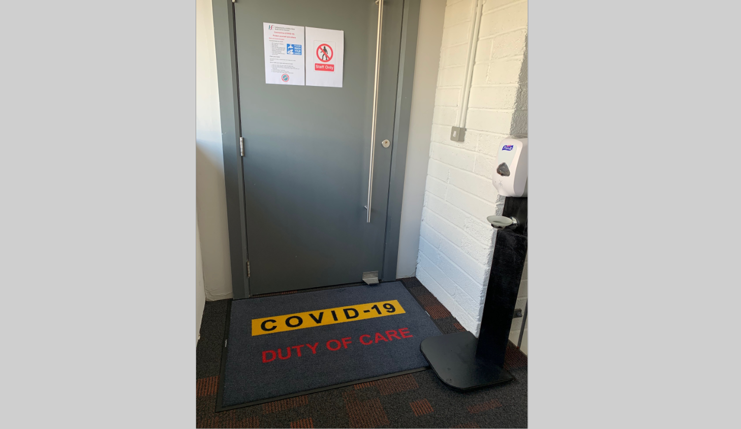 Duty of care mat used at Footfall  #Coronavirus